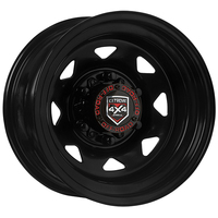 Extreme 4x4 Steel Wheel 15x8 6/139.7 23N BLACK 110.1cb FIT NISSAN PATROL + CAP