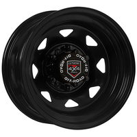 Extreme 4x4 Steel Wheel 15x8 6/139.7 23N BLACK 110.1cb FIT NISSAN PATROL + CAP