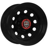 Extreme 4x4 Steel Wheel Round Black 15x8" 6/139.7 23N 110.1cb fits Patrol w/ Cap