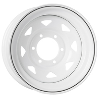 Extreme 4x4 Steel Wheel 15x8" 6/139.7 23N White 110.1cb fit 6 Stud Nissan Patrol