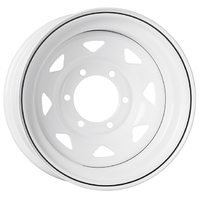 Extreme 4x4 Steel Wheel 15X8" 6/139.7 23N WHITE 110.1cb FIT 6 STUD NISSAN PATROL