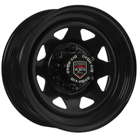 Extreme 4x4 Steel Wheel 16x7 6/139.7 10P Black 106.1cb fits PK Ranger Hilux +Cap