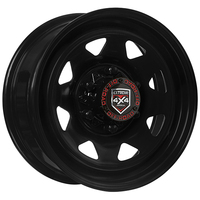 Extreme 4x4 Steel Wheel 16x7" 6/139.7 30P Black 106.1cb fits Hilux Colorado +Cap