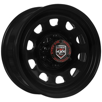 Extreme 4x4 Steel Wheel D-HOLE 16X7 6/139.7 30P BLACK 106.1cb FIT HILUX DMAX CAP