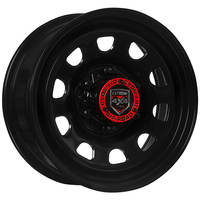 Extreme 4x4 Steel Wheel D-hole 16x7 6/139.7 30P Black 106.1cb fit Hilux Dmax Cap