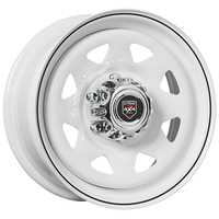 Extreme 4x4 Steel Wheel 16x7" 6/139.7 30P White 106.1cb fit Hilux Dmax + Cap