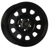 Extreme 4x4 Steel Wheel 16x7" 5/120 25P D-hole Black 65.1cb fits VW Amarok + Cap