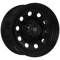 Extreme 4x4 Steel Wheel Round 16x8 6/139.7 20P Black 106.1 Hilux fit Triton +Cap