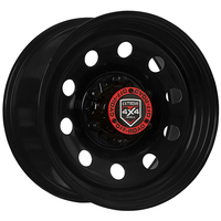 Extreme 4x4 Steel Wheel Round 16x8 6/139.7 20P Black 106.1 Hilux fit Triton +Cap