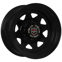 Extreme 4x4 Steel Wheel 16x8 6/139.7 23N Black 110.1cb for Nissan Pat 6stud +Cap