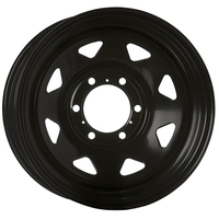 Extreme 4x4 Steel Wheel 16x8 6/139.7 0P Black 110.1 for 80 Ser Landcruiser Prado