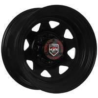 Extreme 4x4 Steel Wheel 16x8 6/139.7 0P Black 110.1cb fits 80 Series Prado + Cap