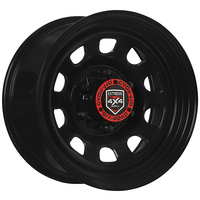 Extreme 4x4 Steel Wheel D-hole 16x8 6/139.7 0P Black 110.1cb fit 80 Series + Cap