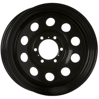 Extreme 4x4 Steel Wheel Round 16x8 6/139.7 0P Black 110.1cb fits 80 Series Prado