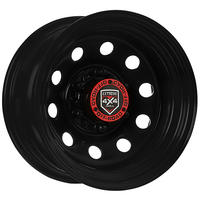 Extreme 4x4 Steel Wheel Round 16x8 6/139.7 0P Black 110.1cb fits 80 Series + Cap