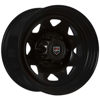 Extreme 4x4 Steel Wheel 16x8 6/139.7 0P Black 106.1cb suits PK Ranger + Cap