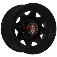Extreme 4x4 Steel Wheel 16x8 6/139.7 0P 106.1cb Black suits PK Ranger + Cap