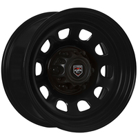 Extreme 4x4 Steel Wheel D-hole 16x8 6/139.7 0P Black 106.1cb fits PK Ranger +Cap
