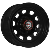 Extreme 4x4 Steel Wheel D-hole 16x8 6/139.7 0P Black 106.1cb Fit + Cap E-Coated
