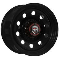 Extreme 4x4 Steel Wheel Round 16x8 6/139.7 0P Black 106.1cb fits + Cap E-Coated