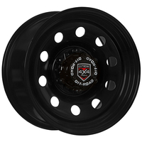 Extreme 4x4 Steel Wheel Round 16x8 6/139.7 0P Black 106.1cb fits PK Ranger + Cap