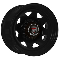 Extreme 4x4 Steel Wheel 17x8 6/139.7 0P Black 106.1CB 1400kg Triangle + Cap