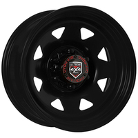 Extreme 4x4 Steel Wheel 17x8 6/139.7 13N Black 110.1cb fits Prado Patrol + Cap
