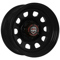 Extreme 4x4 Steel Wheel D-hole 17x8-3 6/139.7 13N Black 110.1 fits Patrol + Cap