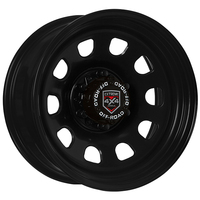 Extreme 4x4 Steel Wheel D-hole 17x8-3 6/139.7 13N 110.1 Black fits Patrol + Cap