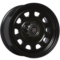 Extreme 4x4 Steel Wheel DHOLE 17x8 5/120 30P BLACK 65.1 FIT VW AMAROK +CAP BOLTS