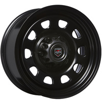 Extreme 4x4 Steel Wheel D-hole 18x8 5/120 30P Black 65.1 for VW Amarok +Cap Bolt