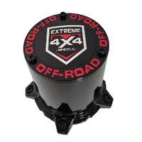 2 x Black Centre Cap Dome 5/150 Extreme 4x4 Steel Wheel Red Writing No 79 Series