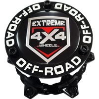 4 x Black Centre Cap Domes 6/139.7 Extreme 4x4 Steel Wheel Steel White Writing