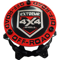 4 x Black Centre Cap Domes 6/139.7 Extreme 4x4 Steel Wheel Steel Black Writing