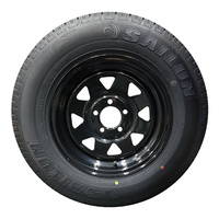 14x6" for ford 5/114.3 14P Wheel Rim and 185R14c LT Tyre Black Trailer Crvn Boat