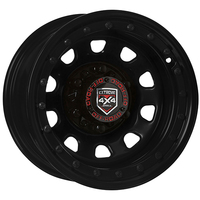 Extreme 4x4 Steel Wheel 15X8 6/139.7 23N BLACK D-LOCKER 110.1 BLACK BOLTS + CAP