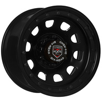 Extreme 4x4 Steel Wheel D-Hole 16x8 6/139.7 0P Black 110.1cb 80 Series + Cap