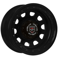 Extreme 4x4 Steel Wheel 16X8 6/139.7 13N BLACK D-LOCKER 110.1cb + CAP FIT PATROL