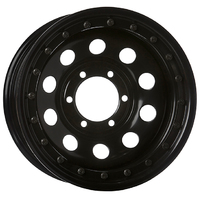 Extreme 4x4 Steel Wheel 16x8 6/139.7 13N Black Round R-locker 110.1cb fit Patrol