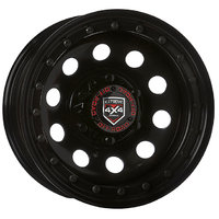 Extreme 4x4 Steel Wheel 16x8 6/139.7 13N Black R-locker 110.1cb Cap fits Patrol