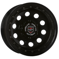 Extreme 4x4 Steel Wheel 16x8 6/139.7 13N Black R-locker 110.1cb Cap fits Patrol