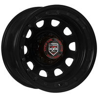 Extreme 4x4 Steel Wheel 16x8 6/139.7 23N Black D-locker 110.1 + Cap fits Patrol