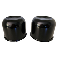 2 x Extreme Wheels OD 108mm x 92mm Long Centre Cap Domes Black Car 4x4 SUV