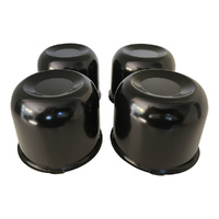 4 x Extreme Wheels OD 108mm x 92mm Long Centre Cap Domes Black Car 4x4 SUV