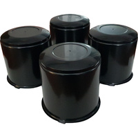 4 x Extreme Wheels OD 111mm x 110mm Long Centre Cap Domes Black Car 4x4 SUV
