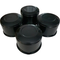 4 x Extreme Wheels OD 111mm x 65mm Long Centre Cap Domes Black Car 4x4 SUV