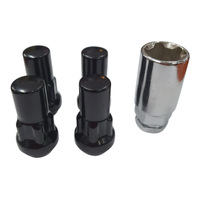 4 x Extreme 14x1.5 Black Wheel Locknut Long Mag +Key for VE Commdore Landcruiser