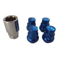 4 x Extreme 12x1.5 Blue Wheels Lock Nut + Key for Holden VL VN VR VS VT VX VY VZ
