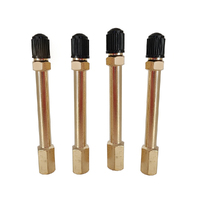 4 x GTS 100mm Metal Tyre Valve Extension Brass for Tube/Tubeless WHGAMEX100