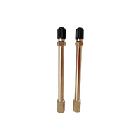 2 x GTS 127mm Metal Tyre Valve Extension Chrome for Tube/Tubeless WHGAMEX127